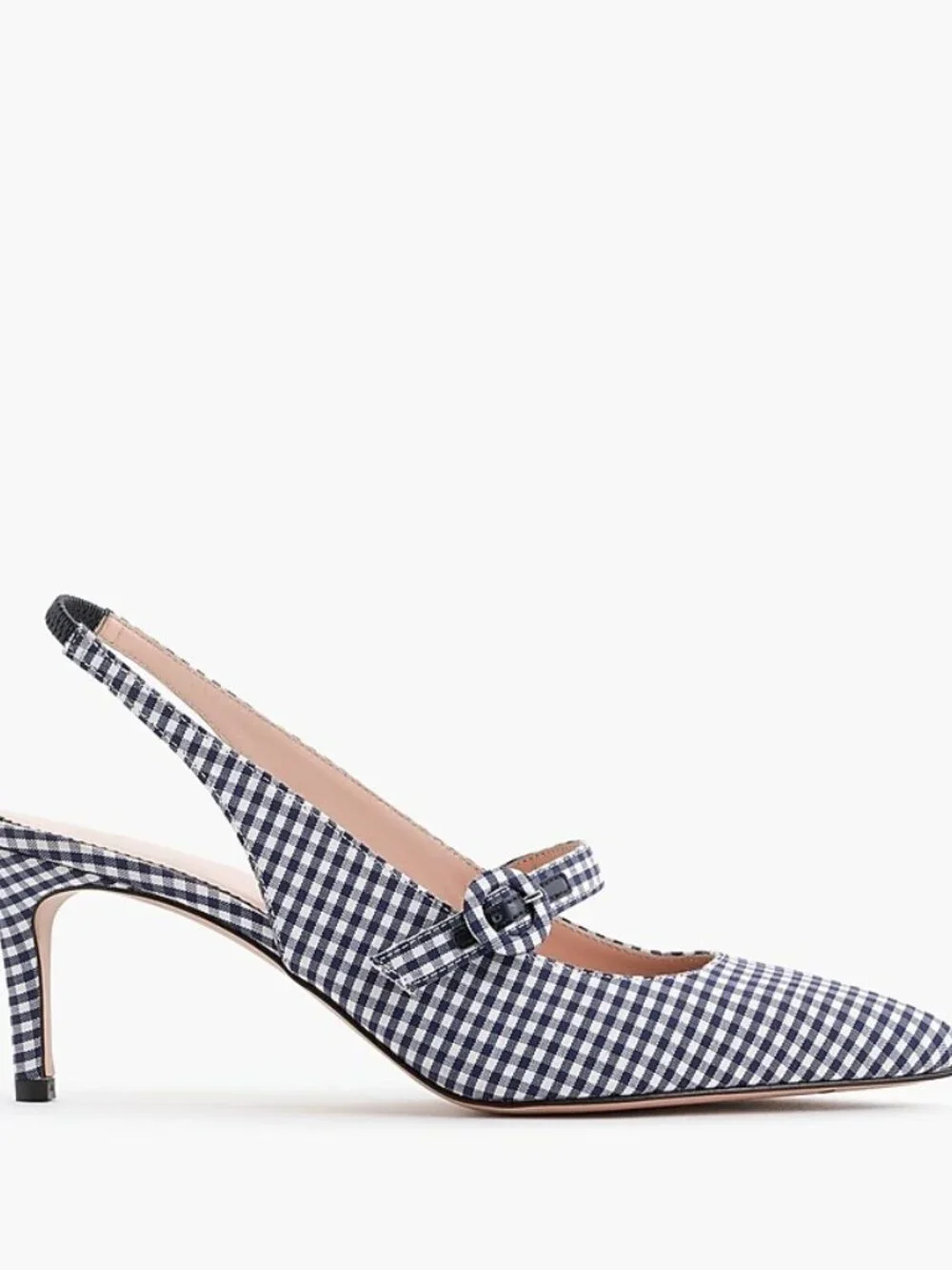 J.Crew Strappy slingback pumps in gingham size 7 NWB